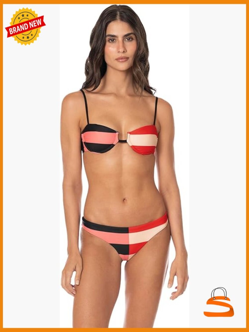 Reversible Underwire Bikini Top, Adjustable Straps, Hand Wash Only, Medium